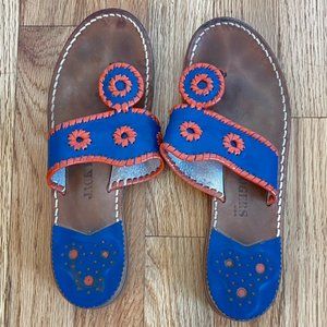 Orange and Blue Jack Rodgers Sandals